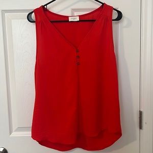 Everly for Anthropologie Red Button Tank Top